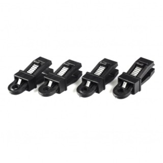 1 - Lot de 4 œillets clips pour fixation de tapis, auvents et tentes de camping